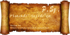 Platzkó Szilárd névjegykártya